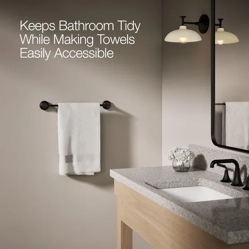 Vista 3 de Kohler 27425-BL Tone™ Toallero de 18 pulgadas, negro mate