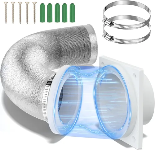 Vista 11 de Kit de conector magnético de acoplamiento de ventilación para secadora, conexión rápida y desconexión, imán fuerte, manguera de ventilación de Negro