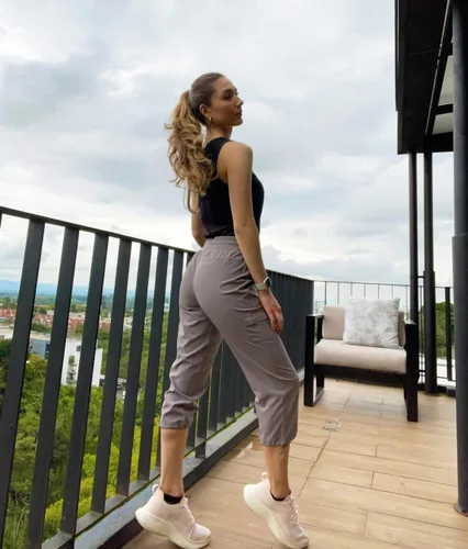 Vista 10 de RBX - Pantalón capri deportivo con cordón,ligero, con bolsillos y estilo cargo, para mujer
