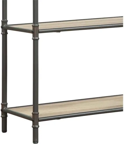 Vista 7 de Acme Itzel - Estantería rectangular de 3 niveles de madera en roble antiguo y gris arena