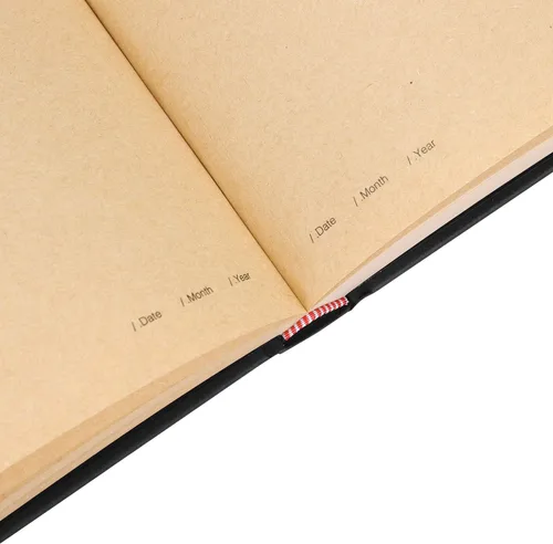 Vista 4 de 365 Day A5 Kraft Paper Hardcover Journals Notebook with Lock 1-Year Journal A Page A Day Daily Diary Scrapbook Numbered Blank Page Sketchbook