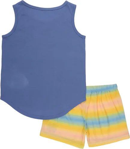 Vista 2 de Lucky Brand Conjunto de pijama holgado de 2 piezas para niña, Atardecer Ombre Lucky