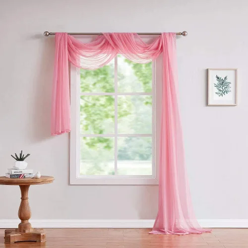 Vista 3 de LinenZone increíbles cizallas Use Window Valance Scarves as Canopy Bed or Backdrop Curtains, Curtain Scarf, Wedding Draping or Sheer Fabric for