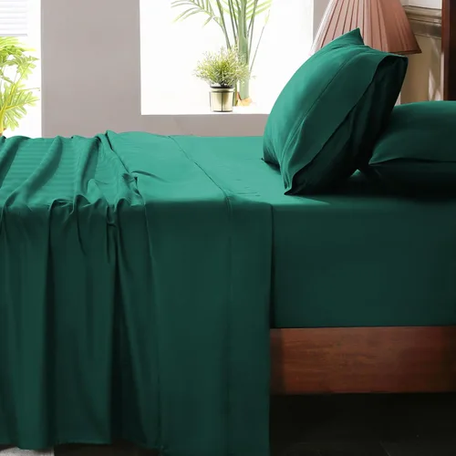 Vista 20 de Sábanas de algodón egipcio tamaño matrimonial de 1000 hilos, tejido satinado, suave, transpirable, bolsillo profundo de 16 pulgadas, 4 piezas