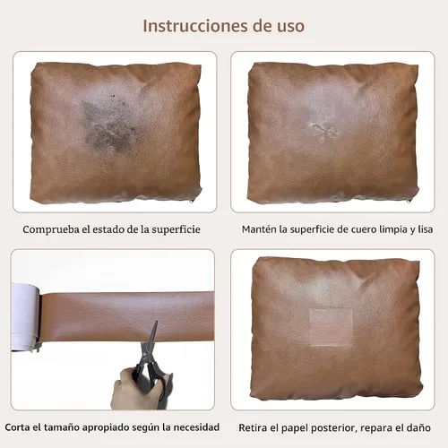 Vista 8 de KING MOUNTAIN Parche de reparación de cuero, cinta autoadhesiva de reparación de cuero de 4 x 63 pulgadas para muebles de cuero dañados, asientos