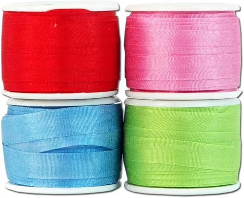 Vista 12 de Threadart Juego de cintas de seda - Tonos azules - Colección Five Spool - 100% seda pura - 55 yardas Coordinated set of soft 100% pure silk ribbon