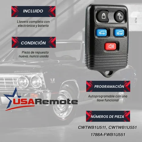 Vista 3 de Control remoto de entrada sin llave para automóvil para Ford Expedition 2003-2010 / Lincoln Navigator 2008-2010 (CWTWB1U551)