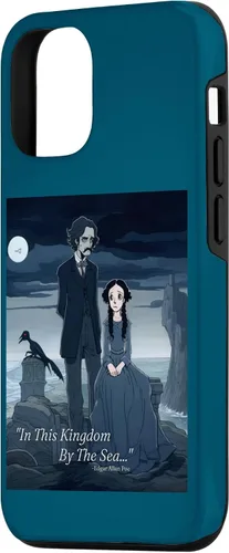 Vista 2 de Funda estética gótica para iPhone 12/12 Pro Edgar Allan Poe y Annabel Lee