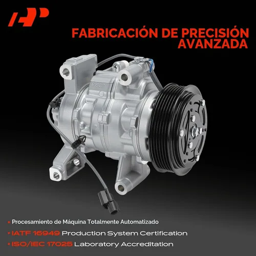 Vista 3 de Compresor de aire acondicionado A-Premium con embrague Compatible con Honda Fit 2015 2016 2017 2018, con polea de 6 ranuras