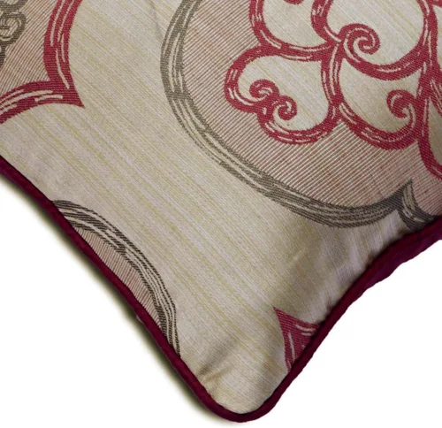 Vista 2 de The HomeCentric Fundas de cojín para sofá, color borgoña de 14 x 14 pulgadas, fundas de almohada de seda jacquard para sofá, diseño de damasco