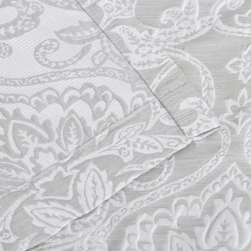 Vista 4 de Superior Lotus - Cortinas de jacquard con detalles florales de damasco, perfectas para habitación familiar o dormitorio, real, tradicional, formal