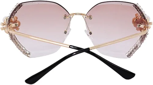 Vista 4 de Naimo Gafas de sol de lujo cristalinas cristalinas brillantes de la lente del corte ULTRAVIOLETA 400 de la protección