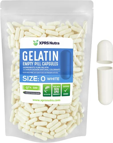 Vista 26 de XPRS Nutra Size 0 Empty Capsules - 500 Count Empty Gelatin Capsules - Pills for DIY Capsule Filling - Pure Bovine Pill Gel Caps for Do-It-Yourself