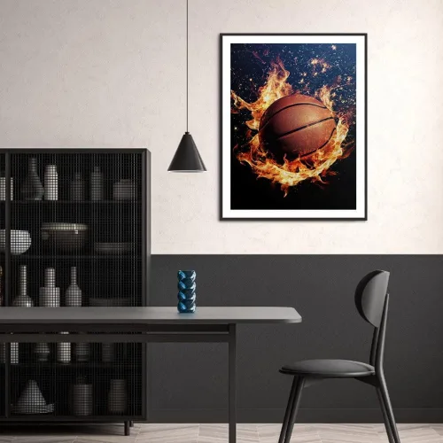 Vista 4 de MaiYiYi Pintura de diamante de baloncesto de fuego por números 5D Pintura de diamante redonda completa de baloncesto Pintura de diamante de pintura