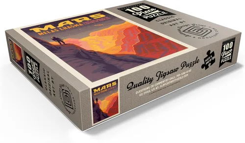 Vista 3 de MyPuzzle Mars: Melas Chasma, póster vintage, rompecabezas prémium de 100 piezas para adultos