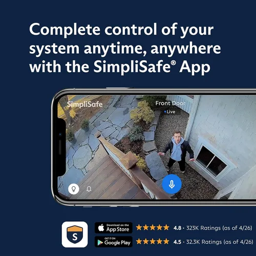 Vista 18 de SimpliSafe Sistema de seguridad inalámbrico para el hogar de 5 piezas, monitoreo profesional 24/7 opcional, sin contrato, compatible con Alexa