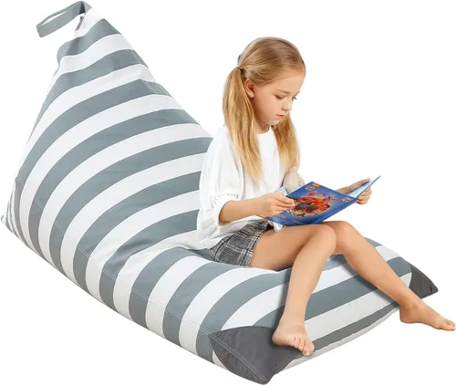 Vista 17 de Aubliss - Sillón puf para almacenamiento de animales de peluche, adecuado para niños, niñas y adultos, sólo incluye la funda de puf, con cremallera
