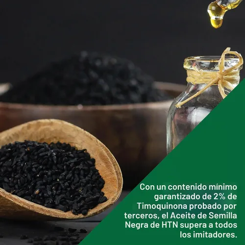 Vista 6 de Negro comino aceite de semillas 500 mg Primera prensado en frío – no-gmo, HTN0067, 1