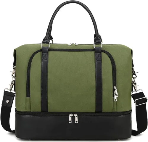 Vista 55 de CAMTOP - Bolsa de viaje de fin de semana para mujer, bolsa de lona con espacio para laptop de15.6 pulgadas