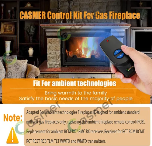 Vista 7 de Kit de control remoto para chimenea de gas, compatible con chimenea Ambient Technologies, control remoto reemplaza RCM-RX/RMC RX RCT RCMT RCT RCST