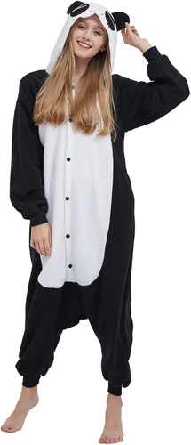 Vista 4 de DELEY Adults Unisex Onesie Halloween Costumes Animal Cosplay Pajamas Warm Sleepwear Homewear