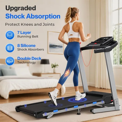 Vista 7 de Cardirun Cintas de correr plegables para el hogar con 10% de inclinación