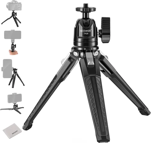 Vista 14 de NEEWER Versión de entrada Mini trípode para cámara, 360° pequeño soporte de escritorio portátil para DSLR, webcam, teléfono celular, soporte