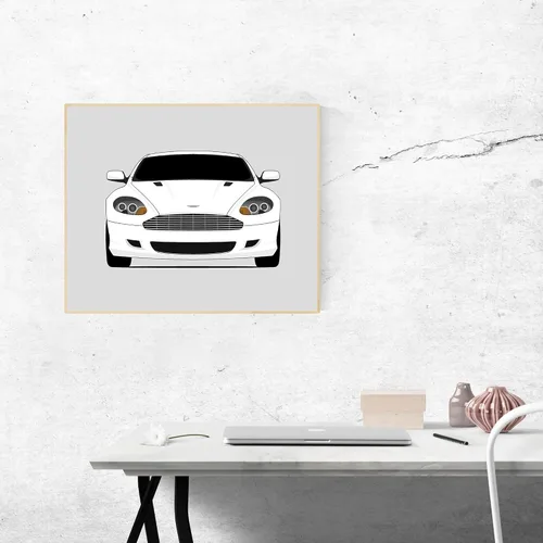 Vista 7 de Custom Car Posters Póster hecho a mano compatible con Aston Martin DB9 (2004-2011), decoración de pared, 8 x 10 pulgadas, impresión satinada