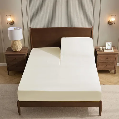 Vista 94 de Juego de sábanas extrasuaves de tamaño individual, ropa de cama transpirable y lujosa con correas elásticas integradas para las esquinas, colección