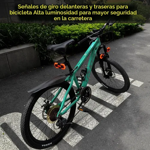 Vista 2 de Antfire 4 luces traseras de bicicleta con señales de giro, luces direccionales recargables por USB, luces LED brillantes delanteras y traseras