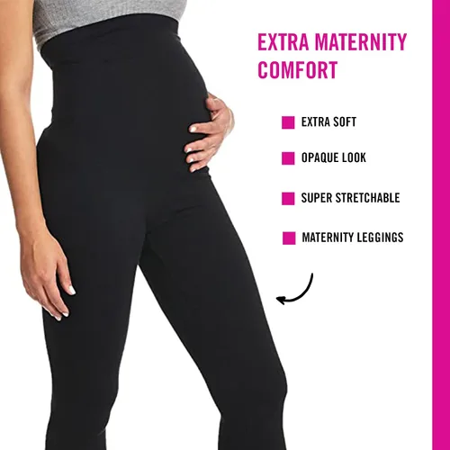Vista 3 de HUE Leggings de maternidad de algodón para mujer