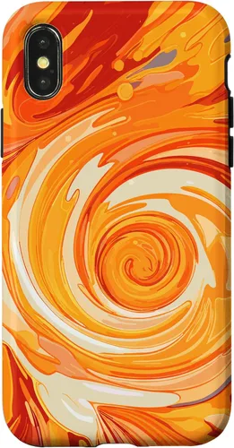 Vista 5 de iPhone 16 Swirl Orange Color Illustration Pattern Abstract Art Case