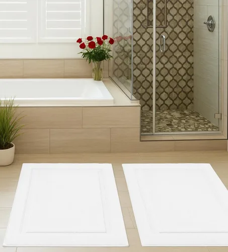 Vista 6 de GOLD TEXTILES Paquete de 12 toallas de baño blancas de 20 x 30 pulgadas (no una alfombra de baño), mezcla de algodón, lavables, económicas