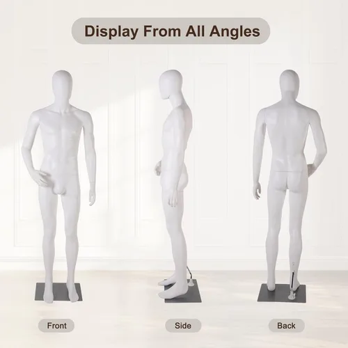 Vista 3 de Male Full Body Mannequin, Realistic Male Mannequin with Stand, Adjustable & Detachable Dress Form for Retail Clothing Display, Tailoring, Fashion
