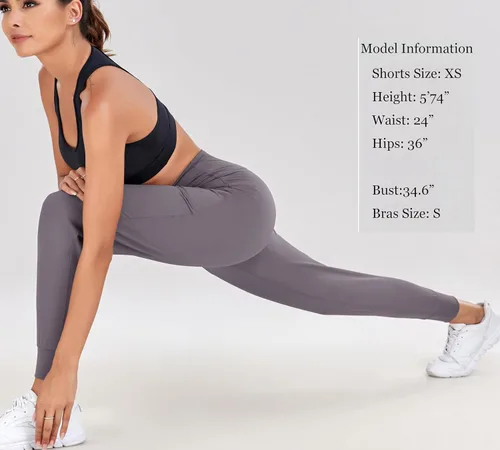 Vista 99 de Oalka - Pantalones deportivos para mujer, con cintura alta y bolsillos, para hacer deporte, yoga y entrenar