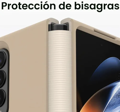 Vista 3 de OtterBox Symmetry Flex Series - Funda para Samsung Z FOLD4, diseño de Don't Even CHAI (marrón)