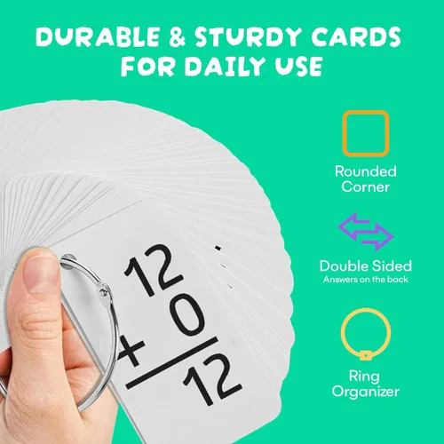 Vista 5 de Star Education Tarjetas de sumas, 0 a 12 (todos hechos, 169 tarjetas) con dos anillos por Star EducationTM