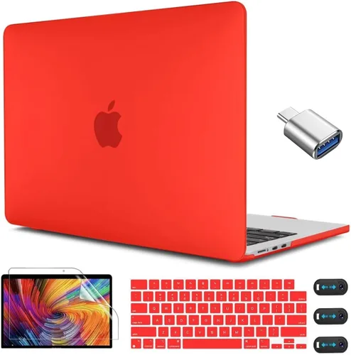 Vista 31 de CISSOOK para MacBook Air 13.6 M4 M3 M2 Funda 2025 2024 2022 Release, Carcasa Rígida de Plástico y Cubierta de Teclado y Adaptador USB para MacBook