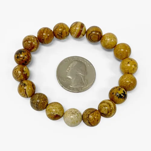 Vista 703 de Gem Avenue Handmade Round Bead Stretch Bracelet Unisex Natural Stone Beaded Jewelry for Men & Women, Elastic Wristband for Daily Wear