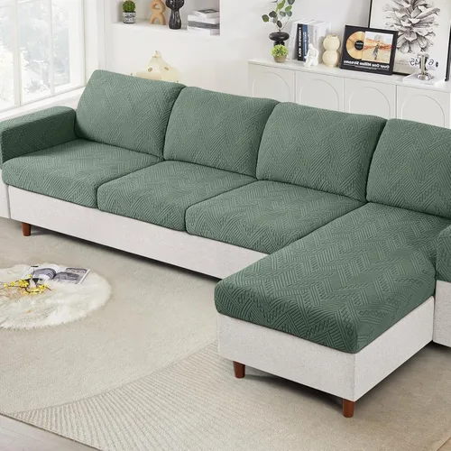 Vista 19 de Ruaozz Fundas de Cojines de Sofá para Sofá Seccional Fundas de Cojines de Asiento Elásticas Fundas de Sofá Lavables para Muebles Suaves
