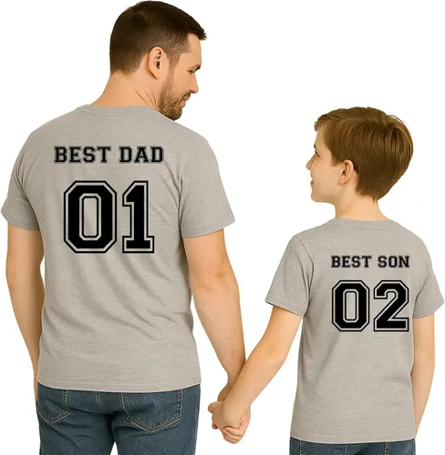 Vista 3 de Camisas personalizadas a juego para papá y niños, camisetas personalizadas con nombre de padre e hijo, trajes familiares hechos a mano, camisas a