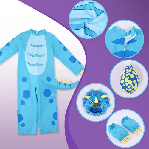 Vista 7 de Dinosaur Costume for Kids Halloween Costumes for Toddlers Boys Girls Triceratops Costumes for Trick or Treating
