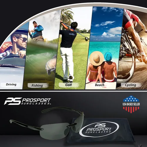 Vista 5 de proSPORT Lector de gafas de sol bifocales polarizadas para hombres y mujeres, duradero y ligero, estilo deportivo sin montura
