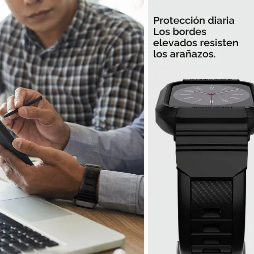 Vista 6 de Spigen for Apple Watch 45/44mm 41/40mm Band Case Negro