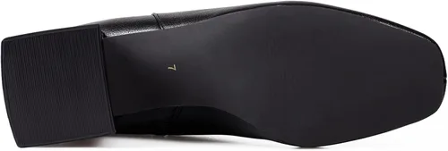 Vista 7 de Zero-Sum Botines de tacón grueso para mujer, cómodos, con cremallera lateral, a la moda, clásicos, elegantes zapatos occidentales de invierno