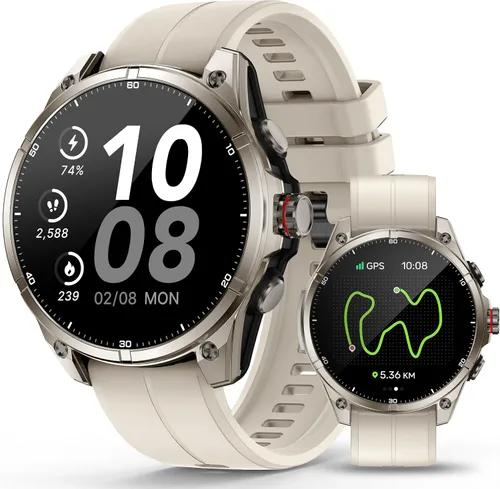Vista 11 de SOUYIE Reloj inteligente GPS para hombres, pantalla AMOLED de 1.43 pulgadas Negro