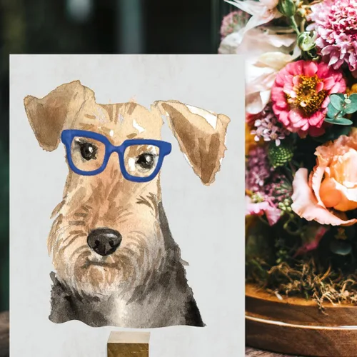 Vista 34 de Andaz Press Póster impreso para pared de perro, 8.5 x 11 pulgadas, Bulldog inglés con gafas negras, 1 paquete, regalo de cumpleaños de Navidad, sin