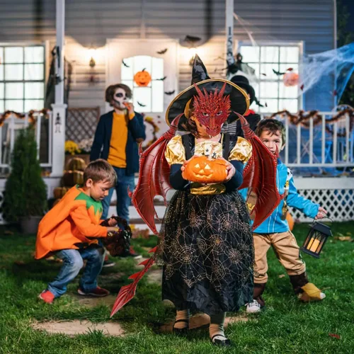Vista 5 de Disfraz de alas de dragón, accesorios para niños, conjunto de máscara de cola de dinosaurio para niños