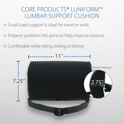 Vista 6 de Core Products Luniform - Cojín de apoyo lumbar - Negro