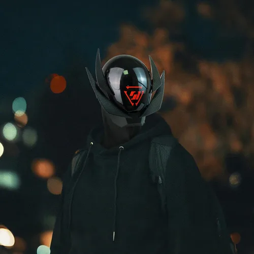 Vista 6 de Máscara punk cosplay para hombres, accesorio futurista de disfraz de samurái, casco punk Techwear para Halloween